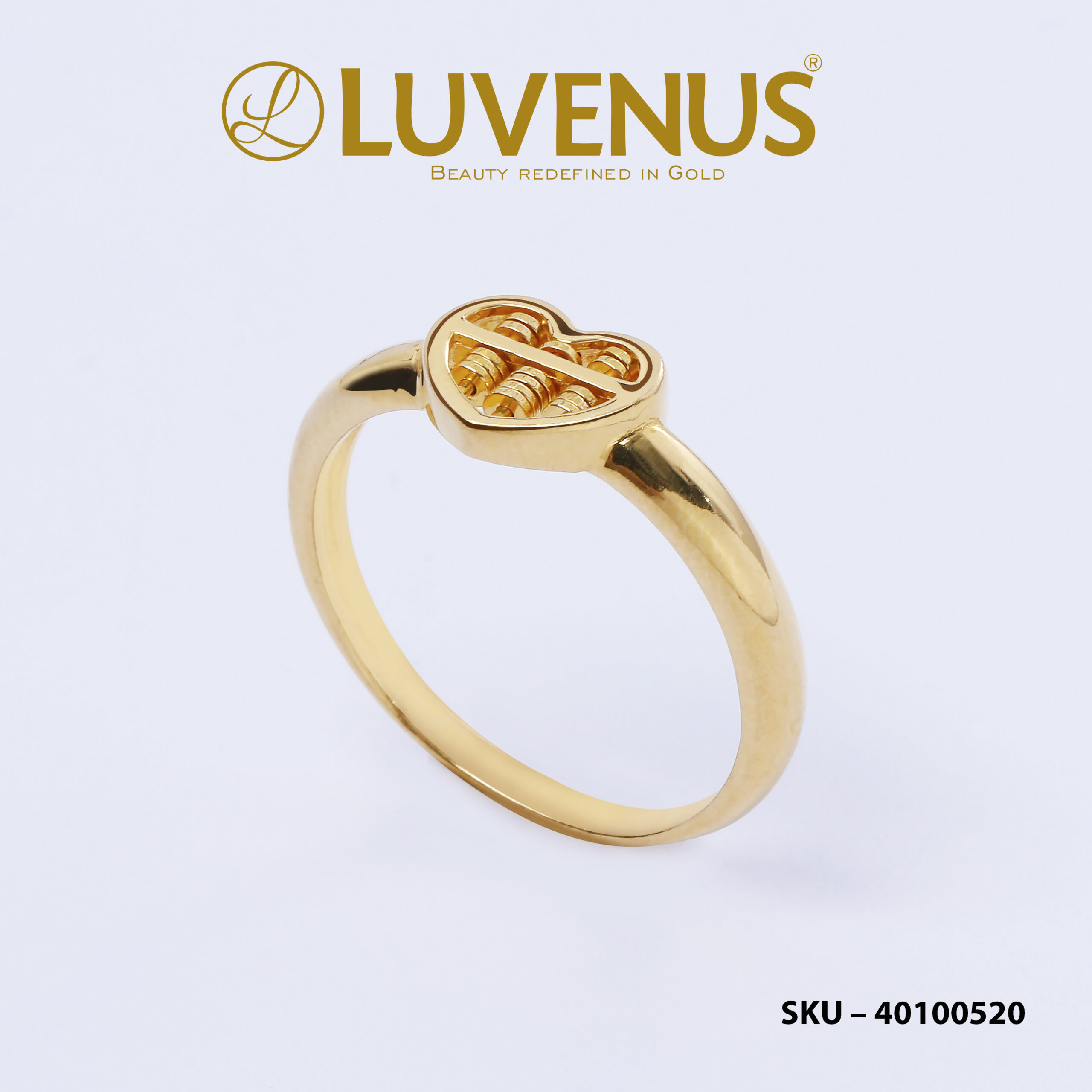 916 Gold Double Hearts Ring - Orient Jewellers Singapore